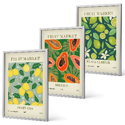 Set tablouri decorative Modele fructate de lămâie și papaya