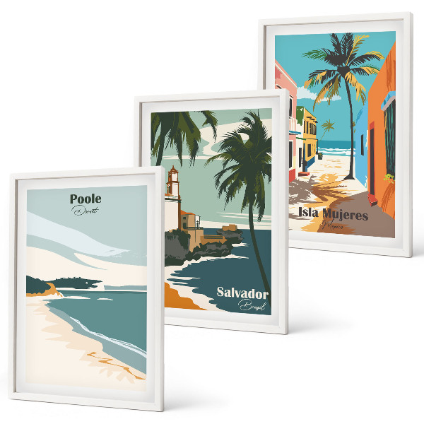 Set tablouri pentru dormitor Plaje tropicale și palmieri