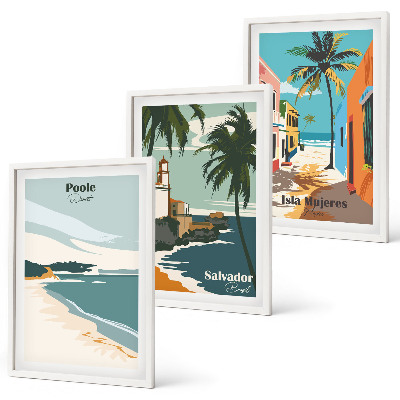Set tablouri pentru dormitor Plaje tropicale și palmieri