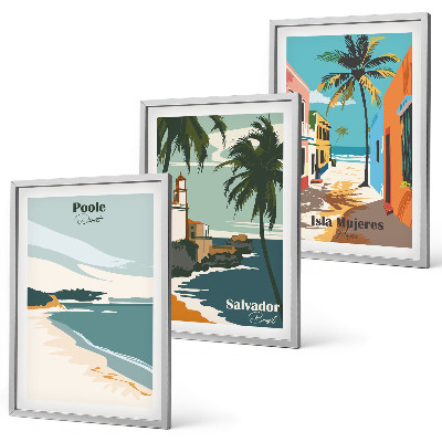 Set tablouri pentru dormitor Plaje tropicale și palmieri