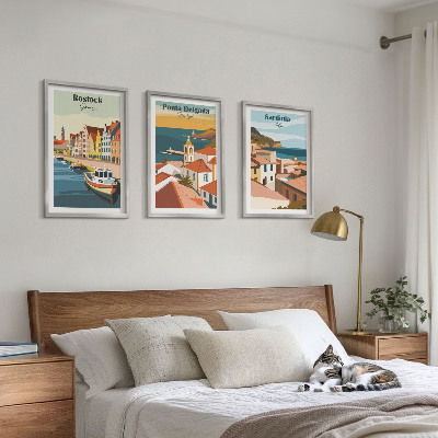 Set tablouri decorative Vederi ale orașelor de coastă europene