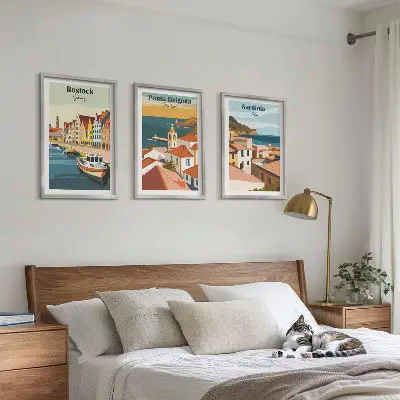 Set de tablouri decorative vederi cu orașe de coastă europene