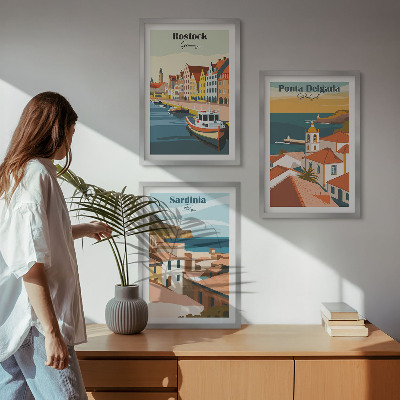 Set tablouri decorative Vederi ale orașelor de coastă europene