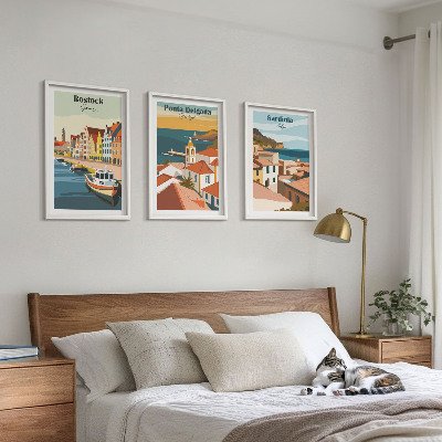 Set tablouri decorative Vederi ale orașelor de coastă europene