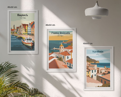 Set tablouri decorative Vederi ale orașelor de coastă europene