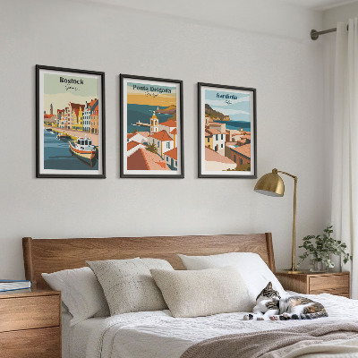 Set tablouri decorative Vederi ale orașelor de coastă europene