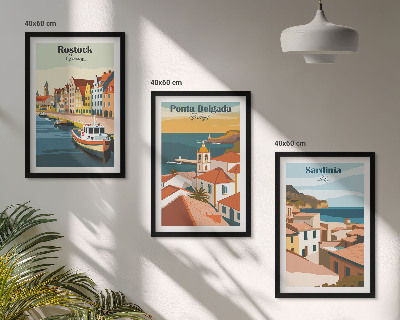 Set tablouri decorative Vederi ale orașelor de coastă europene