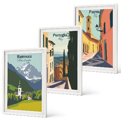 Set tablouri pentru dormitor Peisaje montane și Italia