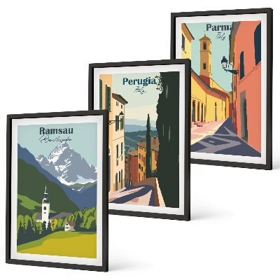 Set tablouri pentru dormitor Peisaje montane și Italia