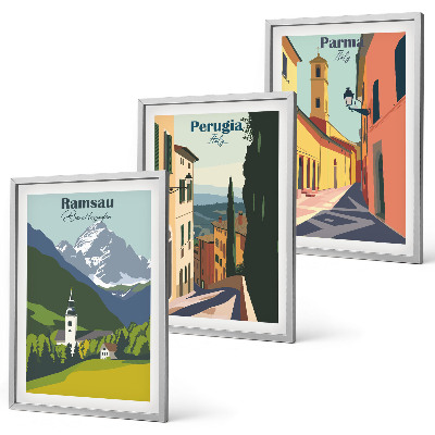 Set tablouri pentru dormitor Peisaje montane și Italia