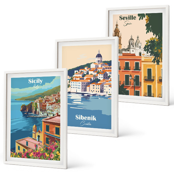 Set tablouri decorative Peisaje urbane cu clădiri
