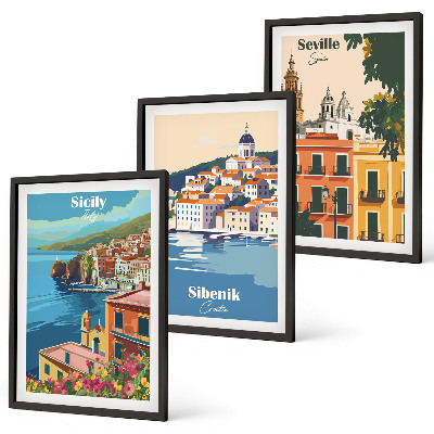 Set tablouri decorative Peisaje urbane cu clădiri
