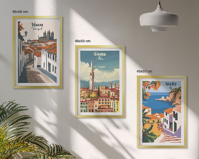 Set tablouri pentru dormitor Ilustrații retro ale orașelor lumii