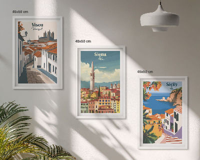 Set tablouri pentru dormitor Ilustrații retro ale orașelor lumii