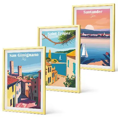 Set de tablouri decorative cu peisaje urbane italiene