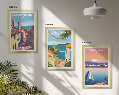 Set de tablouri decorative cu peisaje urbane italiene