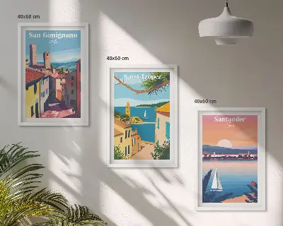 Set de tablouri decorative cu peisaje urbane italiene