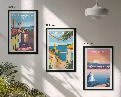Set de tablouri decorative cu peisaje urbane italiene