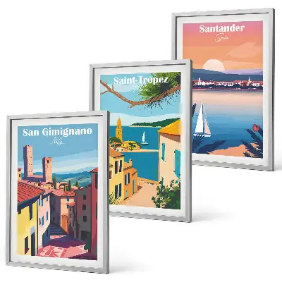 Set de tablouri decorative cu peisaje urbane italiene