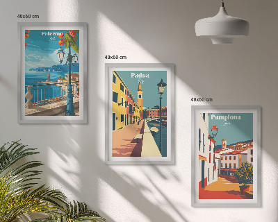 Set tablouri pentru dormitor Ilustrații retro ale orașului