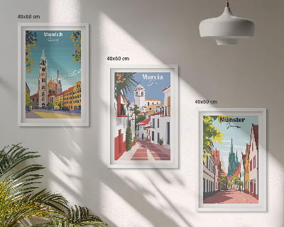Set tablouri decorative Orașe europene în desene colorate