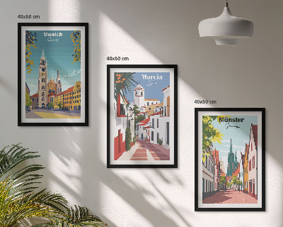 Set tablouri decorative Orașe europene în desene colorate