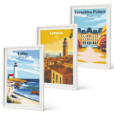 Set de tablouri pentru dormitor cu vederi ale peisajelor marine urbane