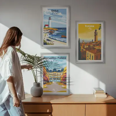 Set de tablouri pentru dormitor cu vederi ale peisajelor marine urbane