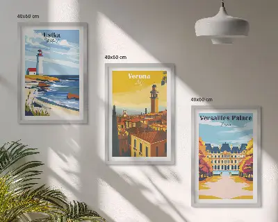 Set de tablouri pentru dormitor cu vederi ale peisajelor marine urbane