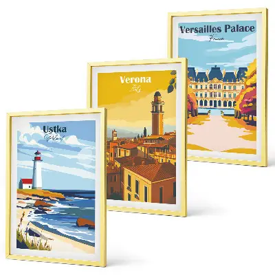 Set de tablouri pentru dormitor cu vederi ale peisajelor marine urbane