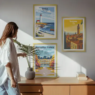 Set de tablouri pentru dormitor cu vederi ale peisajelor marine urbane