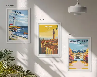 Set de tablouri pentru dormitor cu vederi ale peisajelor marine urbane