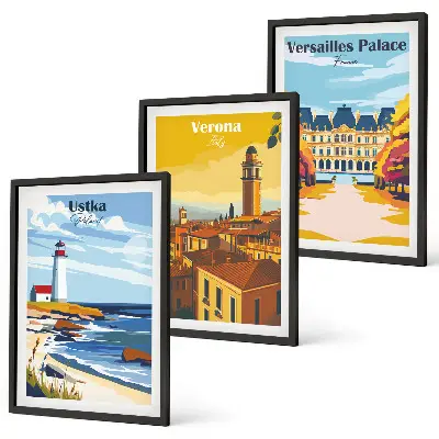 Set de tablouri pentru dormitor cu vederi ale peisajelor marine urbane
