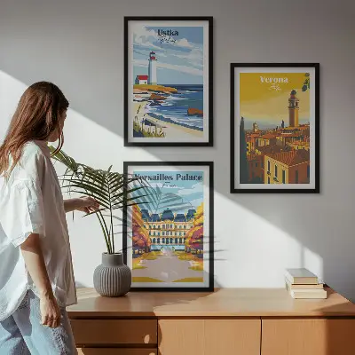 Set de tablouri pentru dormitor cu vederi ale peisajelor marine urbane