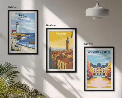 Set de tablouri pentru dormitor cu vederi ale peisajelor marine urbane