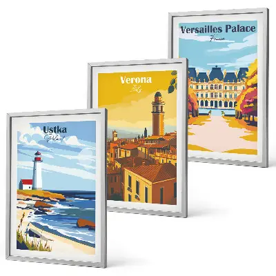 Set de tablouri pentru dormitor cu vederi ale peisajelor marine urbane