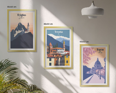 Set tablouri decorative Ilustrații retro de arhitectură montană