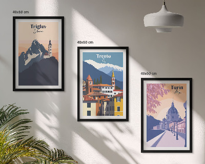 Set tablouri decorative Ilustrații retro de arhitectură montană