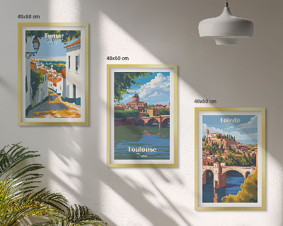 Set tablouri pentru dormitor Grafică retro a orașului