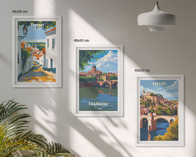 Set tablouri pentru dormitor Grafică retro a orașului