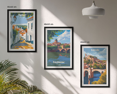 Set tablouri pentru dormitor Grafică retro a orașului