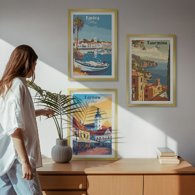 Set tablouri decorative Vederi ale orașelor de coastă