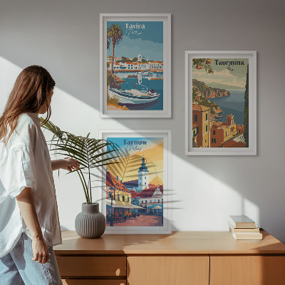 Set tablouri decorative Vederi ale orașelor de coastă