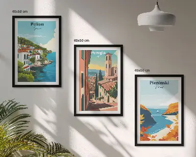 Set de tablouri pentru dormitor cu peisaje retro pitorești