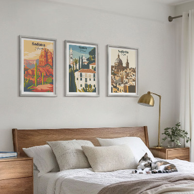 Set tablouri pentru dormitor Vizualizări retro Sedona Sintra Valletta