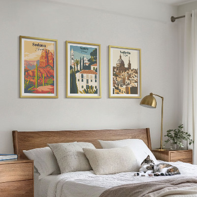 Set tablouri pentru dormitor Vizualizări retro Sedona Sintra Valletta