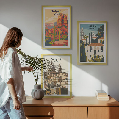 Set tablouri pentru dormitor Vizualizări retro Sedona Sintra Valletta