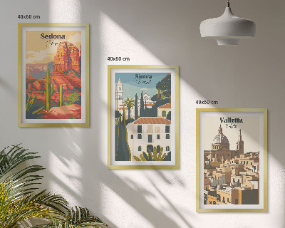 Set tablouri pentru dormitor Vizualizări retro Sedona Sintra Valletta