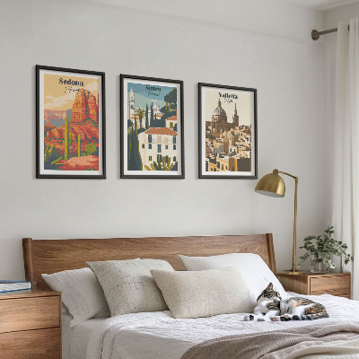Set tablouri pentru dormitor Vizualizări retro Sedona Sintra Valletta