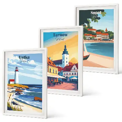 Set tablouri pentru dormitor cu vedere la orașul Ustka, Tarnów și Sopot